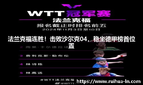 法兰克福连胜！击败沙尔克04，稳坐德甲榜首位置